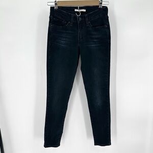 Levis 711 Skinny Jeans Womens Sz 27 Tag Sz W27 L 30 Dark Wash Inseam 27.5" READ
